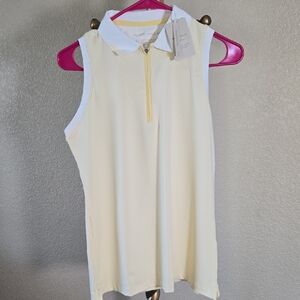 Peter Millar Cream Sleeveless Polo Tank Top